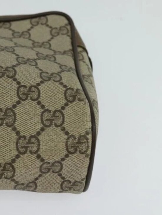 GUCCI GG Supreme Web Sherry Line Clutch Bag PVC Beige Gold 84 01 012 Auth BA803 - Picture 13 of 16